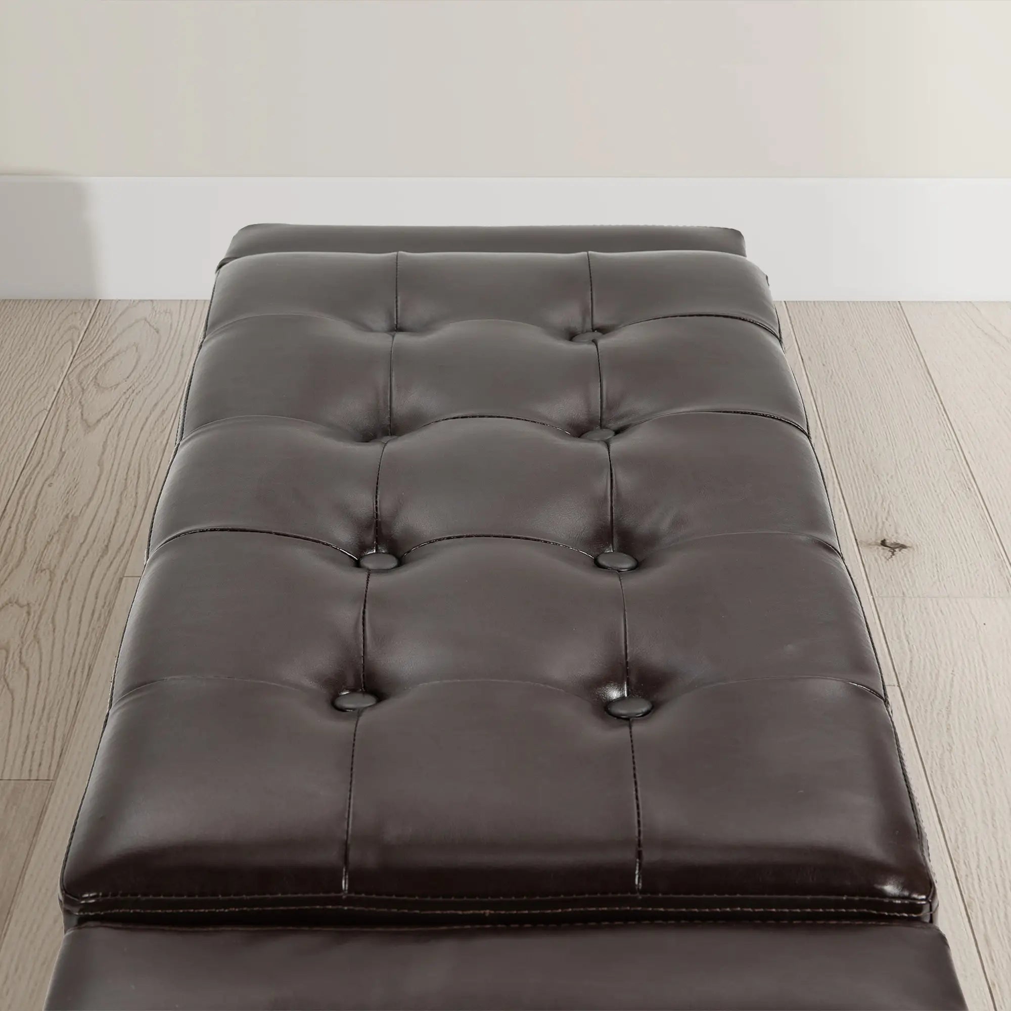 Storage Ottoman Bench, PU Leather, Tufted Design, Brown Storage Ottomans & Benches at Gallery Canada