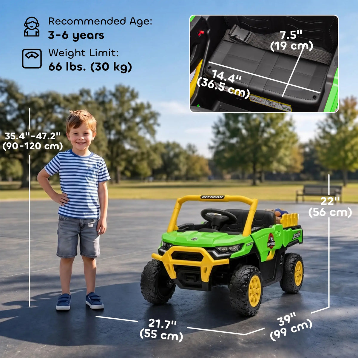 12V Kids Ride On Electric Tractor, Remote Control, Dual Motors, Green Electric Toy Cars at Gallery Canada