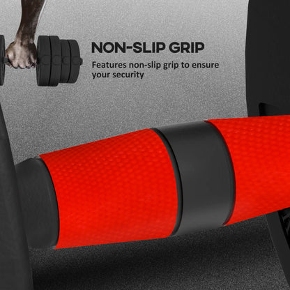 66lbs Adjustable Dumbbell Set, Hand Weights Barbell for Fitness, Black and Red Dumbbells & Barbells at Gallery Canada