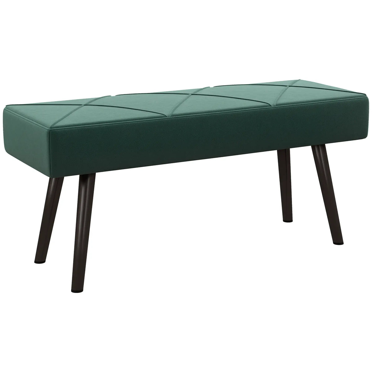 39 Inches Upholstered Bed Bench, Modern Steel Legs, Green Storage Ottomans & Benches at Gallery Canada