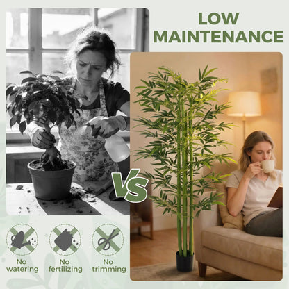 Indoor Fake Plants, Artificial Bamboo Tree with Adjustable Shape for Home Office Living Room Decor, Green Artificial Trees at Gallery Canada