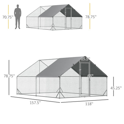 9.8' x 13.1' x 6.6' Chicken Coop, Outdoor Hen House, Cover, Lockable Door Chicken Coops at Gallery Canada