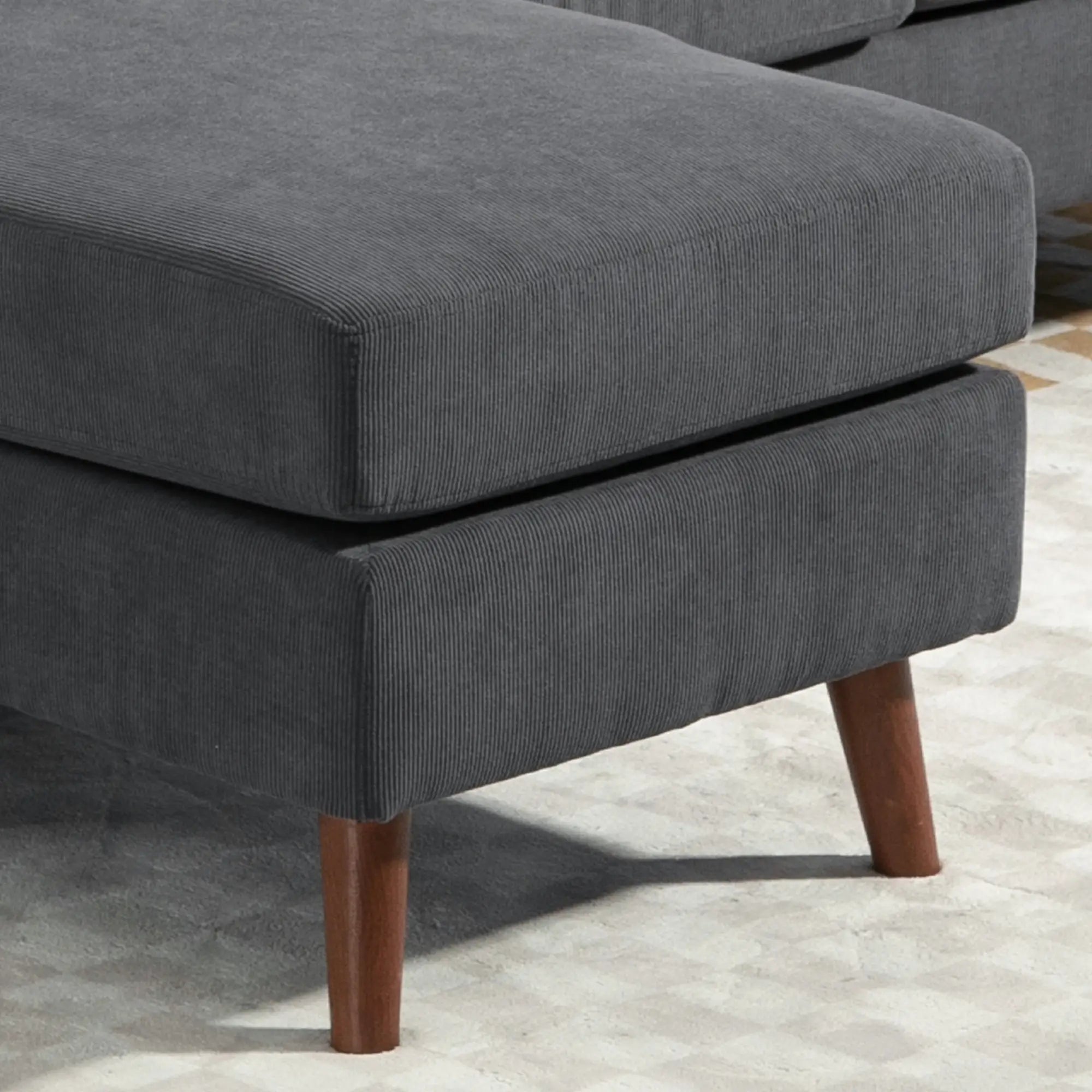 Sectional Sofa with Changeable Chaise, 3 Seat L-Shaped, Dark Grey 3-Seater Sofas at Gallery Canada