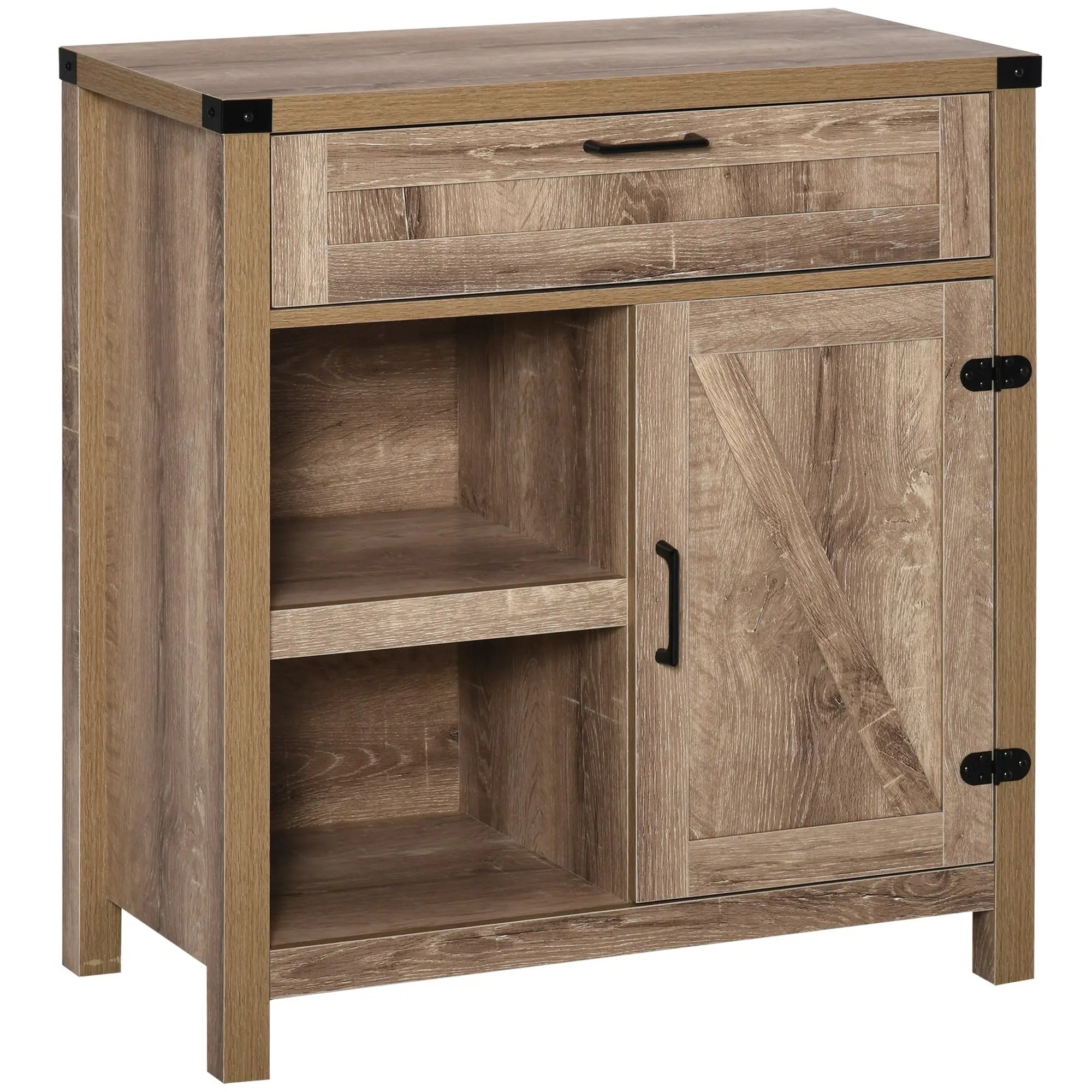 Rustic Barn Door Storage Cabinet, Modern Farmhouse Buffet Sideboard, Light Oak Bar Cabinets at Gallery Canada