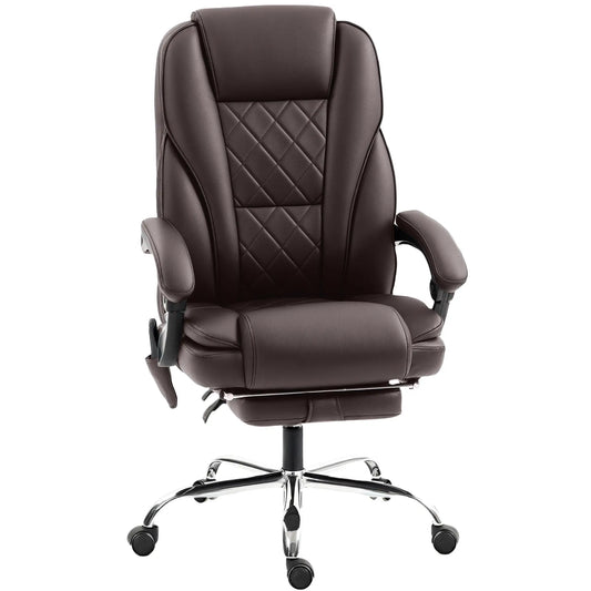 Massage Office Chair, Reclining Computer Chair, Adjustable Height, Footrest, Dark Brown Massage Chairs Dark Brown at Gallery Canada