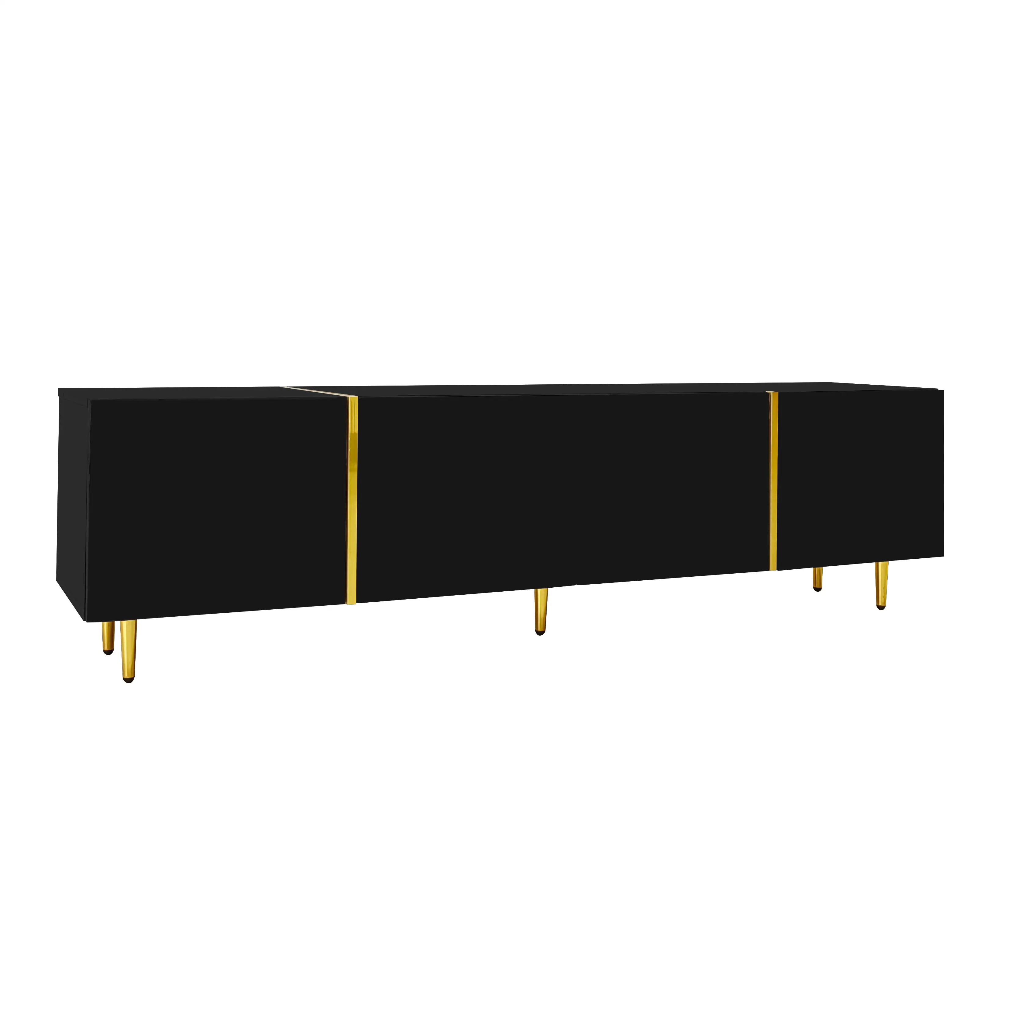 Modern TV Stand, 4 Doors, Soft-Close Hinges, 67