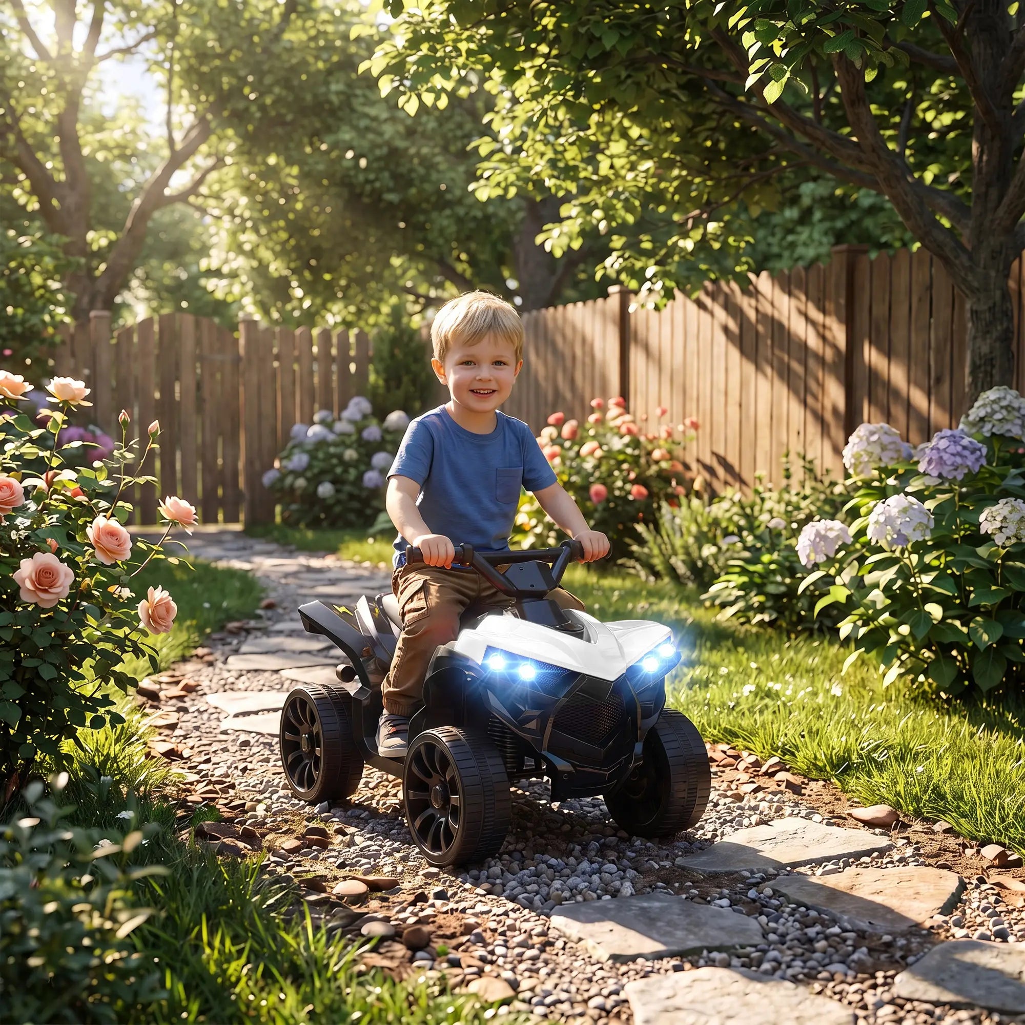 6V Kids ATV, 4 Wheeler Ride On Car, White Electric Ride-On Toys at Gallery Canada