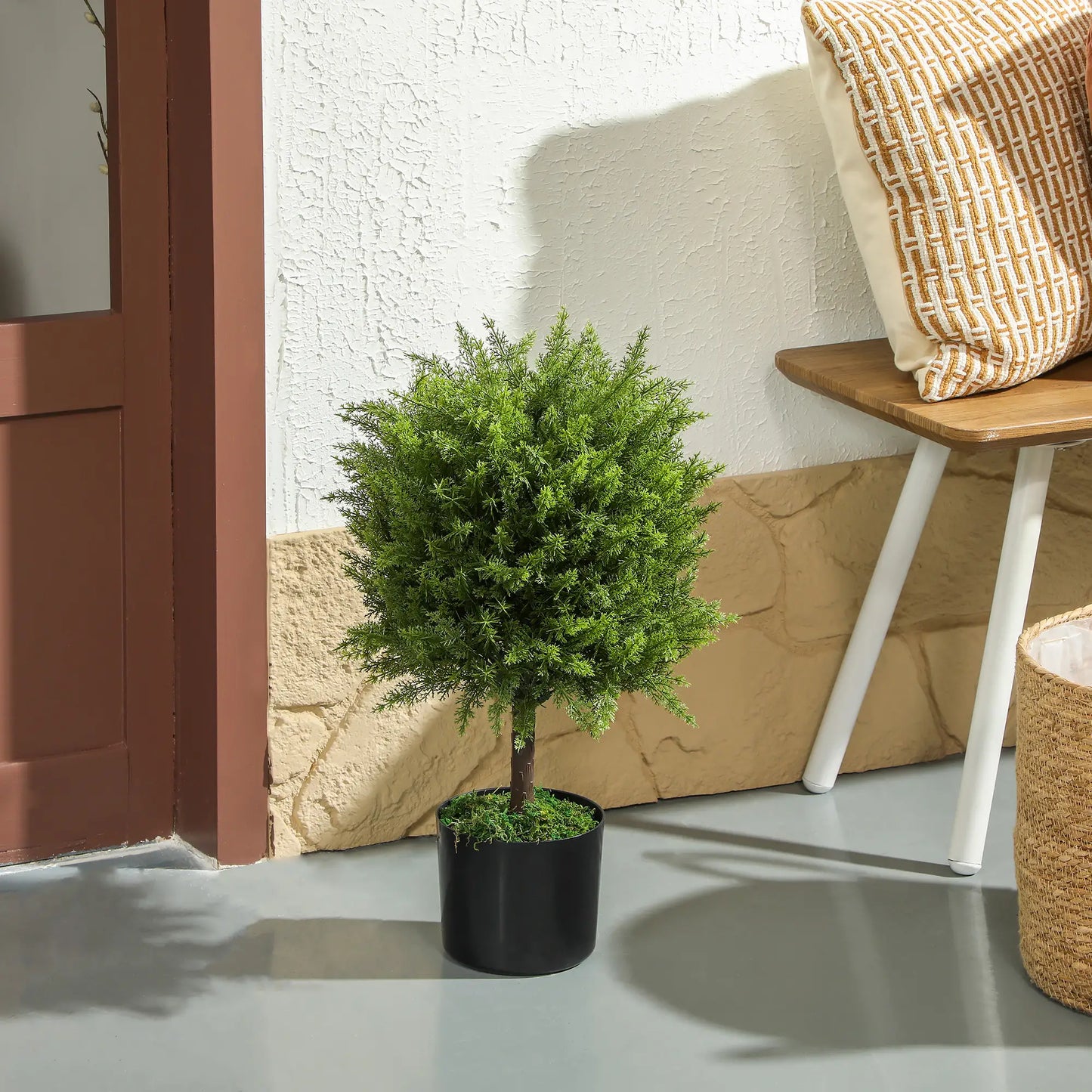 Artificial Cedar Topiary Trees In Pots, Indoor Outdoor Decor, Green Artificial Trees at Gallery Canada