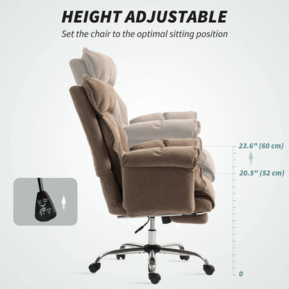Desk Chair With Footrest, Adjustable Backrest, Light Brown Executive & Manager Chairs at Gallery Canada