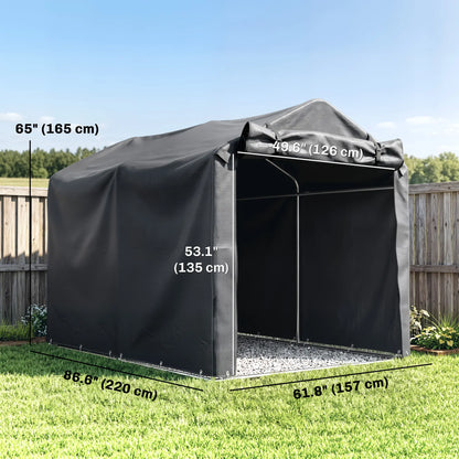 Outdoor Storage Shed, UV Resistant Bike Tent, Roll-up Zipper Door, Dark Grey Sheds at Gallery Canada