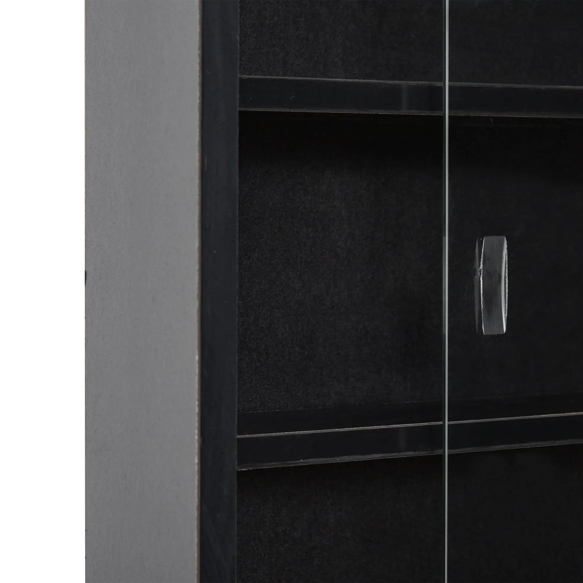 5-Tier Display Cabinet, Shot Glass Display Case, Glass Curio Cabinet with 2 Glass Doors and 4 Adjustable Shelves, Black Display Bookshelves at Gallery Canada