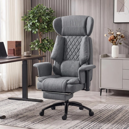 Heavy Duty Office Chair, Footrest, Lumbar Support, Grey Executive & Manager Chairs at Gallery Canada