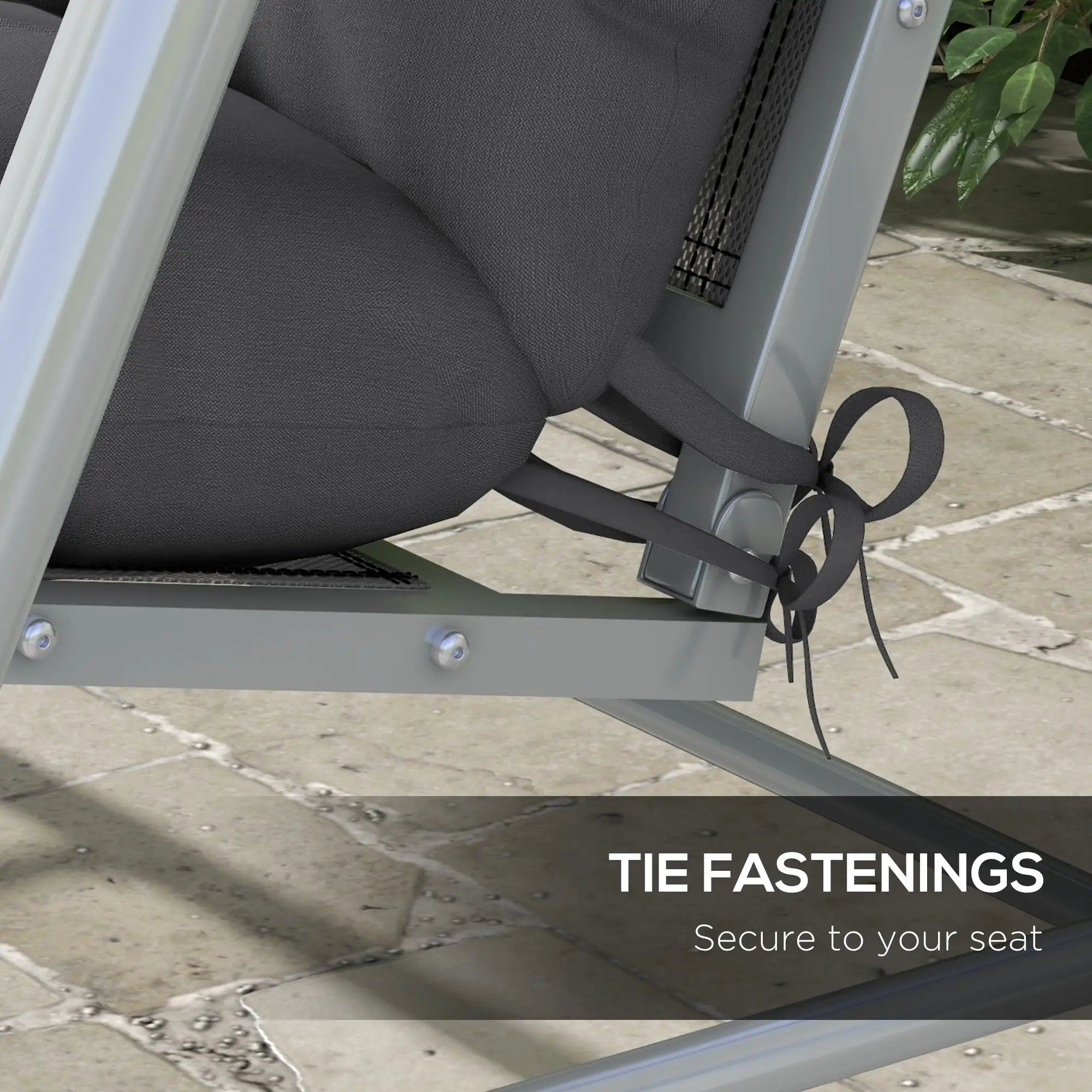 4-Piece Patio Chair Cushion Set, Back and Seat Pillows, Grey Patio Chair Cushions at Gallery Canada
