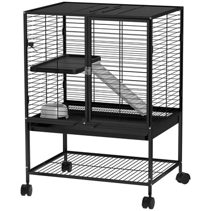 Small Animal Cage 34"H, Removable Tray, Storage Shelf, Black Houses & Habitats Black at Gallery Canada