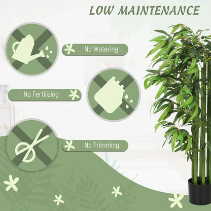 4.6FT Artificial Bamboo Tree Set, Decorative Faux Plant In Nursery Pot Artificial Trees at Gallery Canada