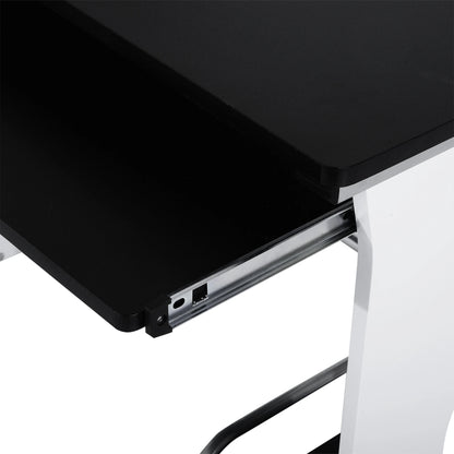 Computer Desk With Keyboard Tray, CPU Stand, Black and White Computer Desks at Gallery Canada
