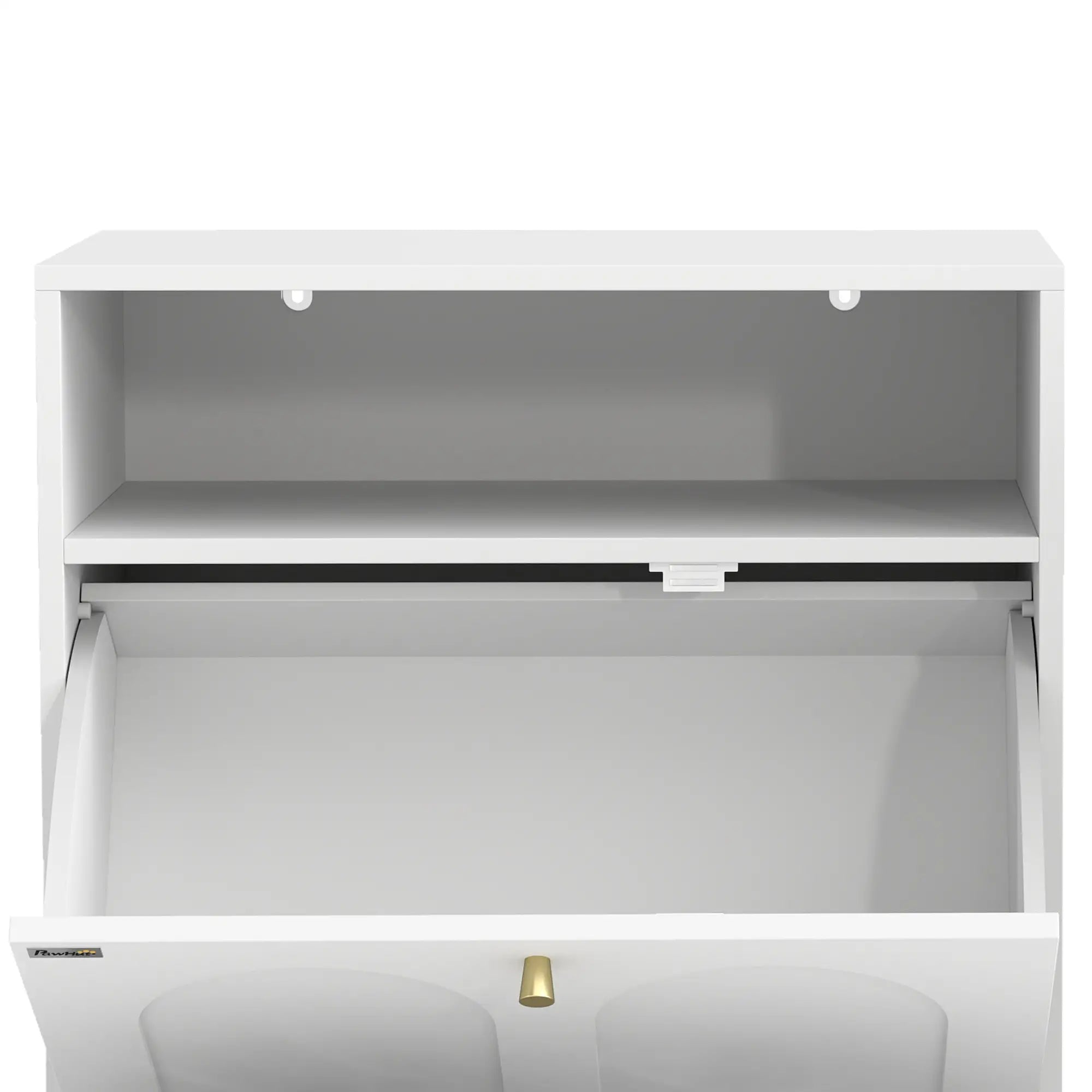 Dog Feeding Station, Food Storage Cabinet, 2 Elevated Bowls, White, White Dog Bowls at Gallery Canada
