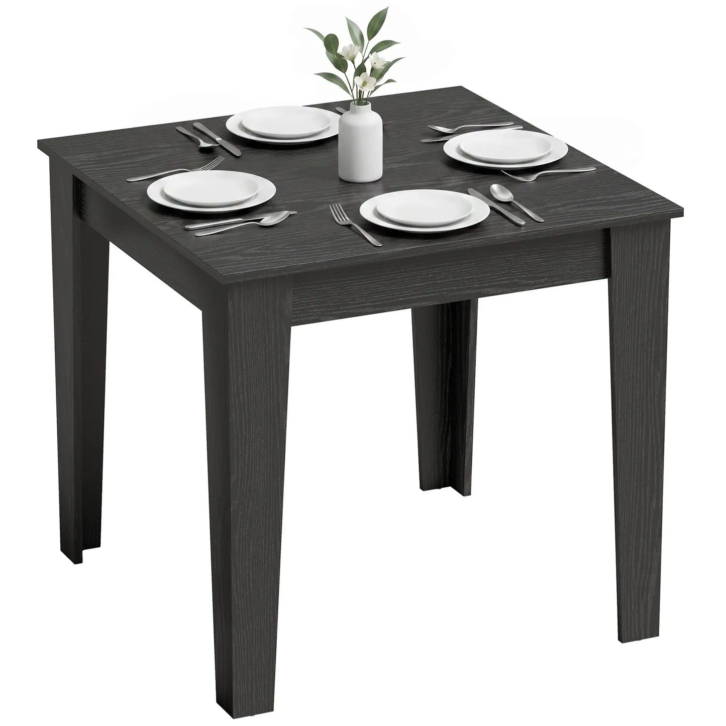 Table à manger carrée pour 4, 31,5" effet bois, cuisine