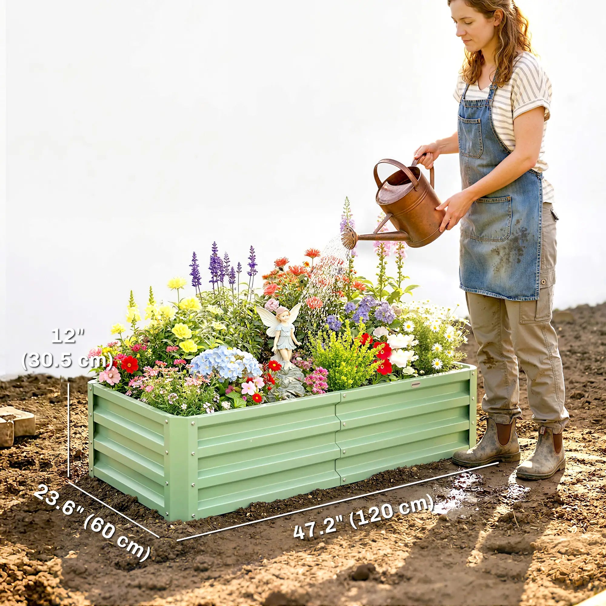 Galvanized Raised Garden Bed, 4' x 2' x 1', Green Galvanized Planter Boxes at Gallery Canada