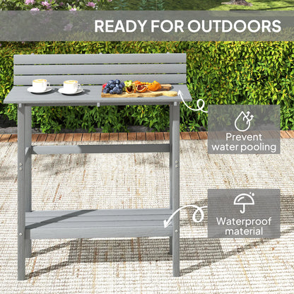 110cm Rectangle Outdoor Bar Table, Slatted Top, Grey Patio Dinning Tables at Gallery Canada