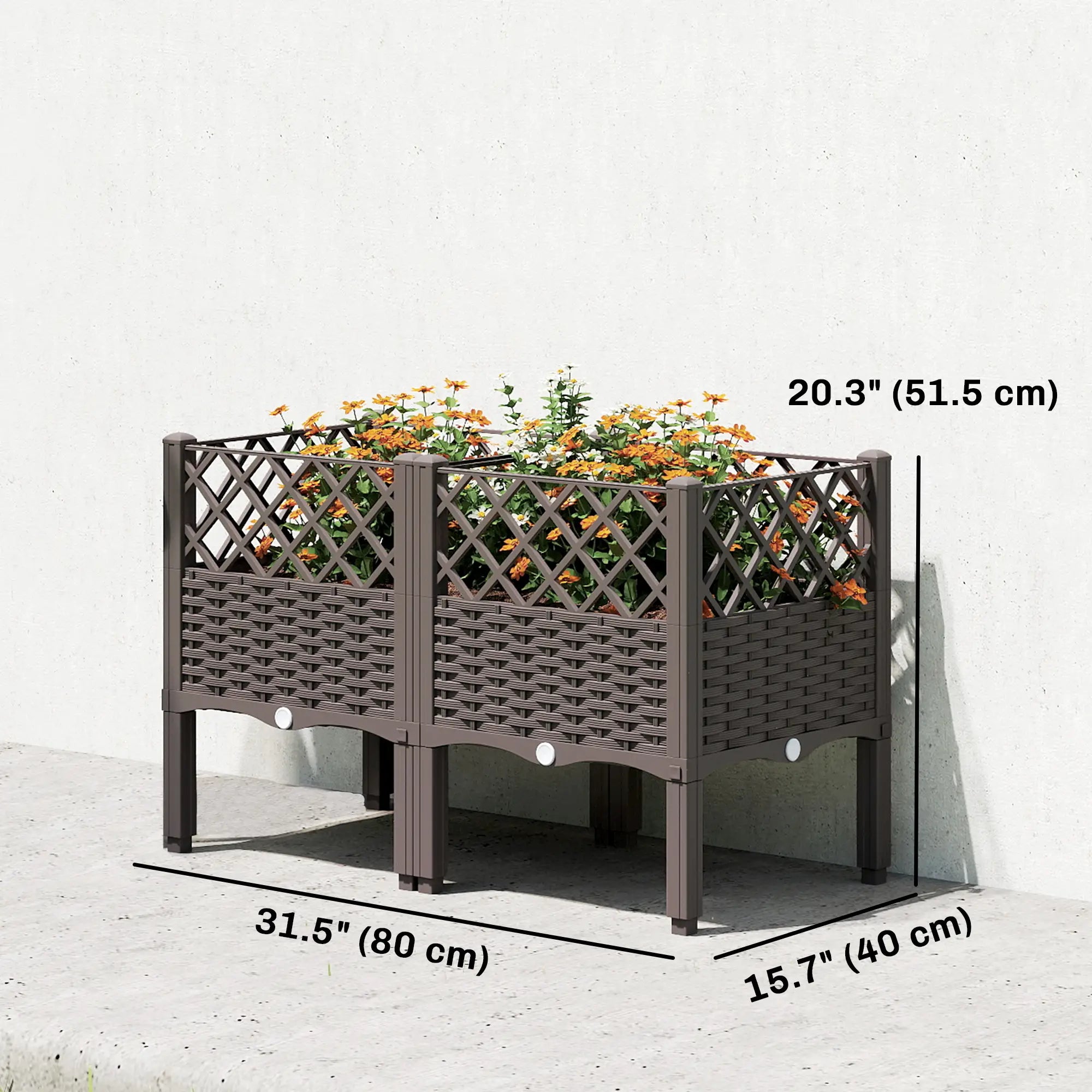 Raised Garden Bed With Legs, Self Watering Planter Box, 31.5