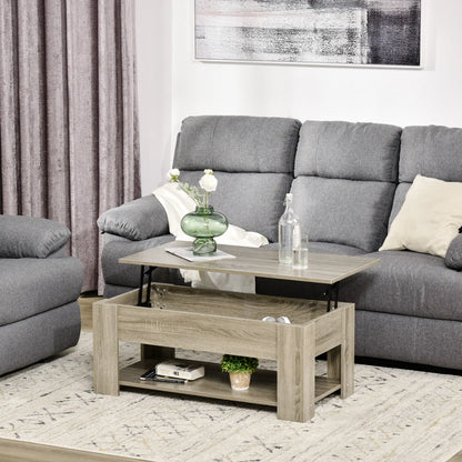 Lift Top Coffee Table, Hidden Storage, Open Shelf, Living Room, Grey Coffee Tables at Gallery Canada