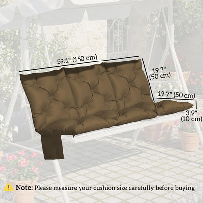 Water-Repellent Bench Cushion, 59.1" x 39.4", Khaki Patio Chair Cushions at Gallery Canada
