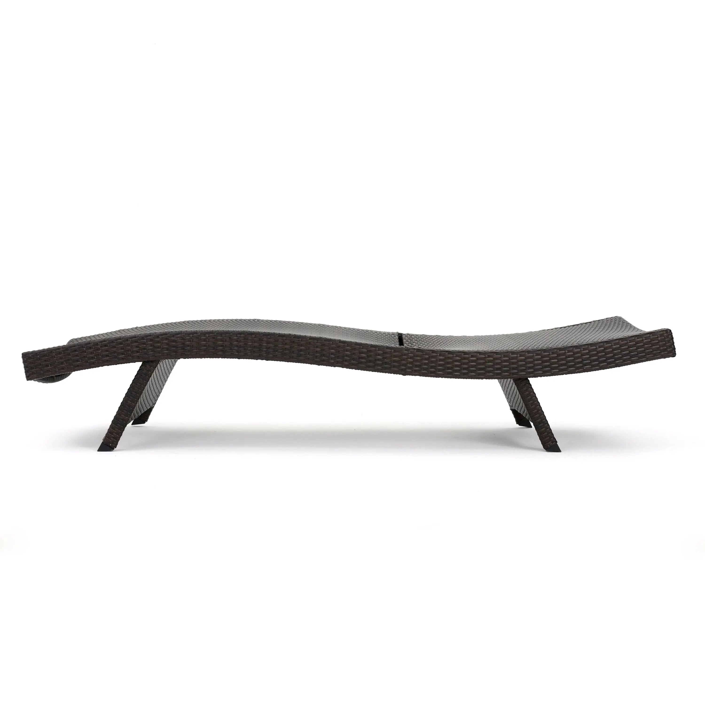 Wicker Chaise Lounge, Adjustable Backrest, Foldable, 79