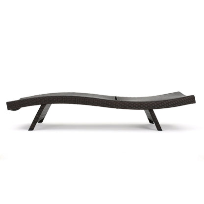 Wicker Chaise Lounge, Adjustable Backrest, Foldable, 79" L x 27.5" W x 38" H, Light Grey Lounger Chairs at Gallery Canada