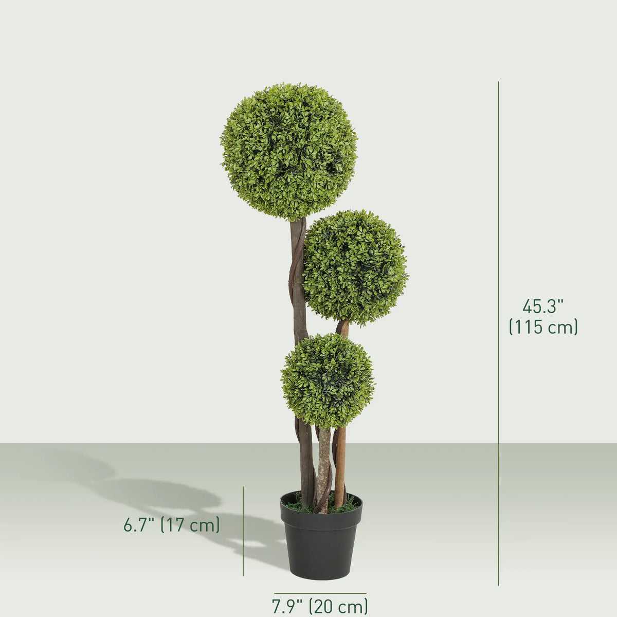 45 Inch Artificial Boxwood Topiary Tree, Set Of 2, Indoor Outdoor, Green Artificial Trees at Gallery Canada