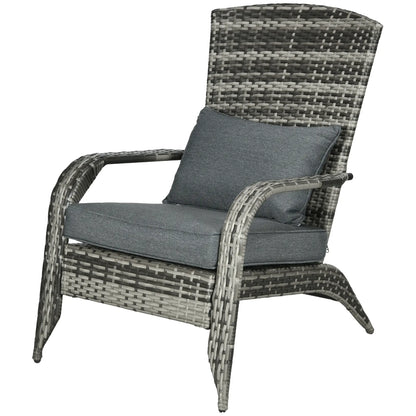 Outdoor PE Rattan Fire Pit Chair with Cushions, Grey Patio Chairs at Gallery Canada