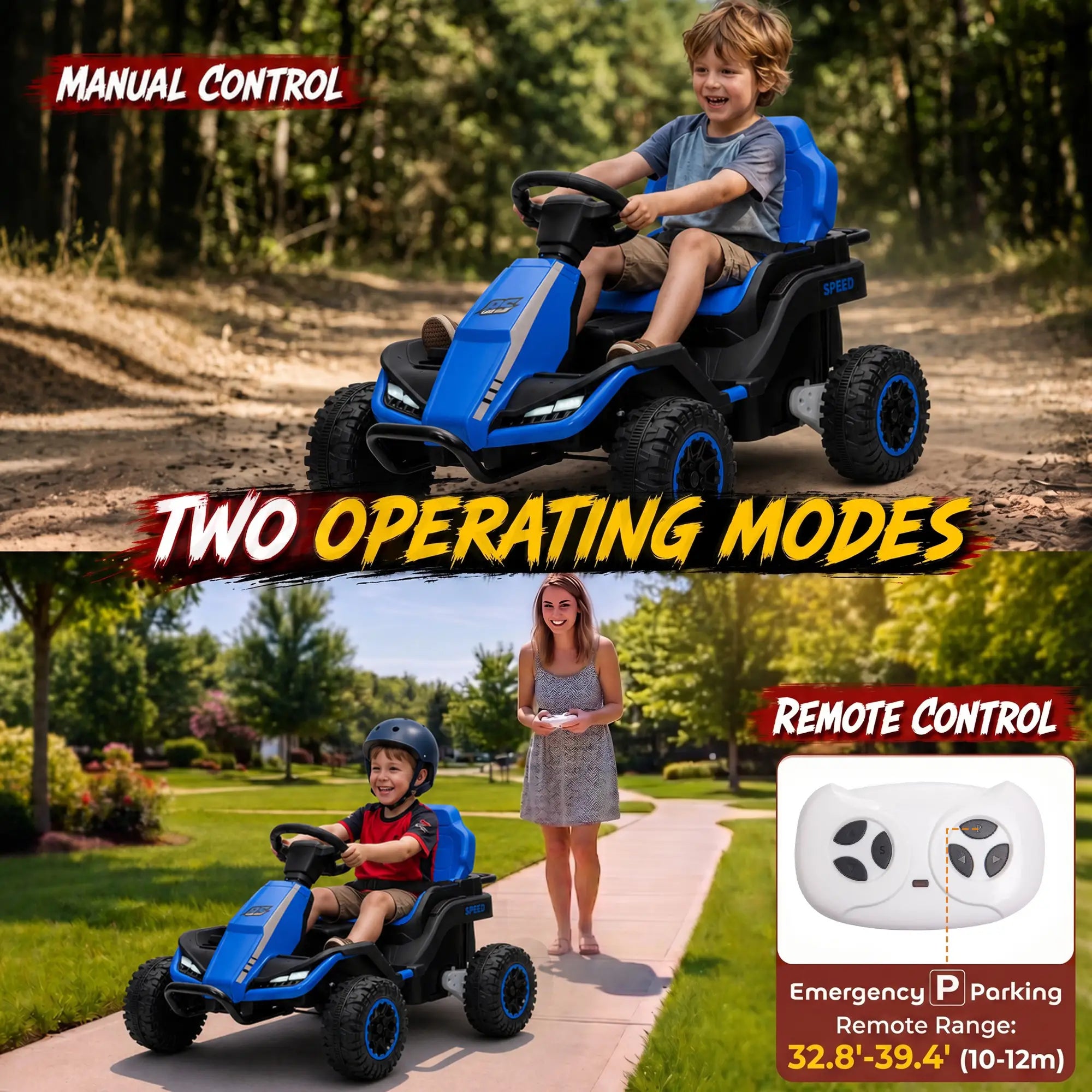 24V Kids Ride On Car, Dual Motors, Remote, Blue Electric Toy Cars at Gallery Canada