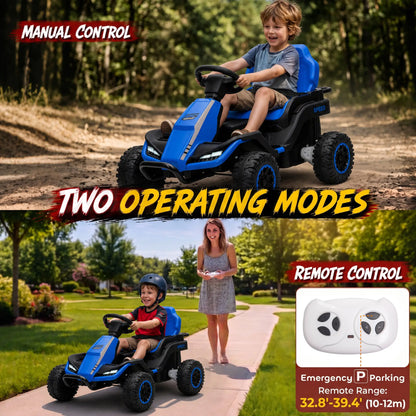 24V Kids Ride On Car, Dual Motors, Remote, Blue Electric Toy Cars at Gallery Canada