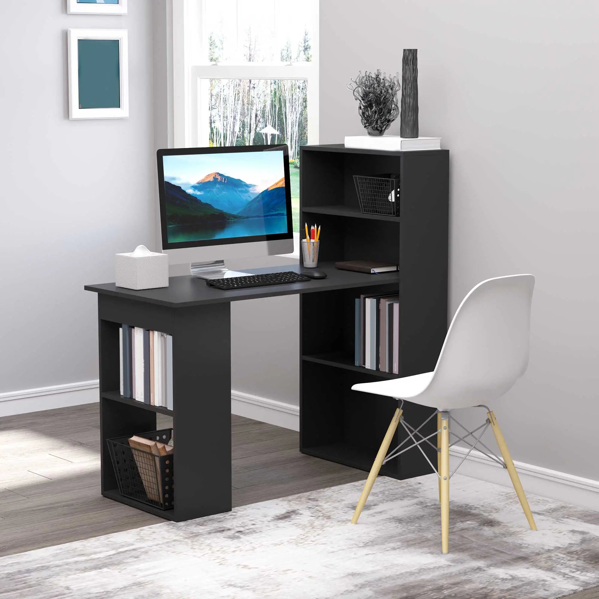 Modern Computer Desk With Storage, 47