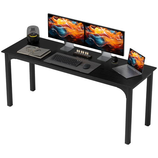 71" Computer Desk, Metal Legs, Distressed, Black Computer Desks Distressed Black at Gallery Canada