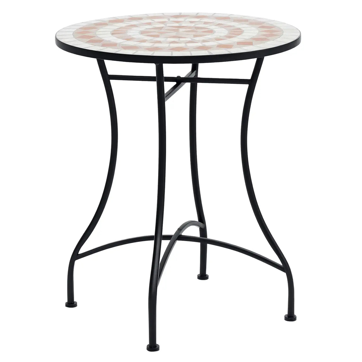 "23.5" Mosaic Round Patio Side Table, Metal Outdoor Coffee Table" Patio Side Tables at Gallery Canada