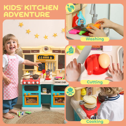 Kids Kitchen Playset with Lights, Sounds, Sink, Stove, Clock, Green Play Kitchen at Gallery Canada