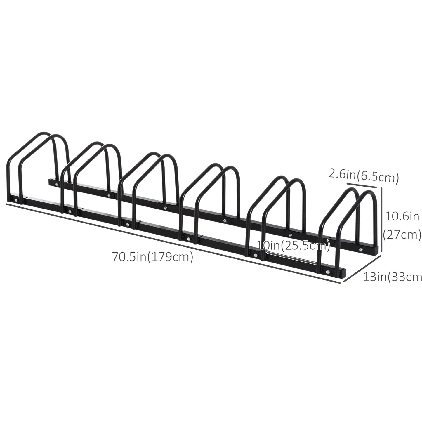6-Bike Bicycle Floor Parking Rack, Cycling Storage Stand, Black Bike Parking Stands at Gallery Canada