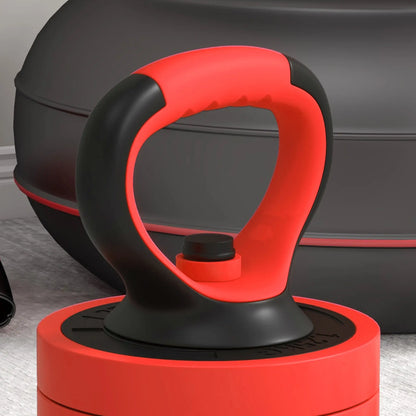 44lbs 4-in-1 Adjustable Dumbbell Set, Barbell, Kettlebell, Push Up Stand, Red Dumbbells & Barbells at Gallery Canada