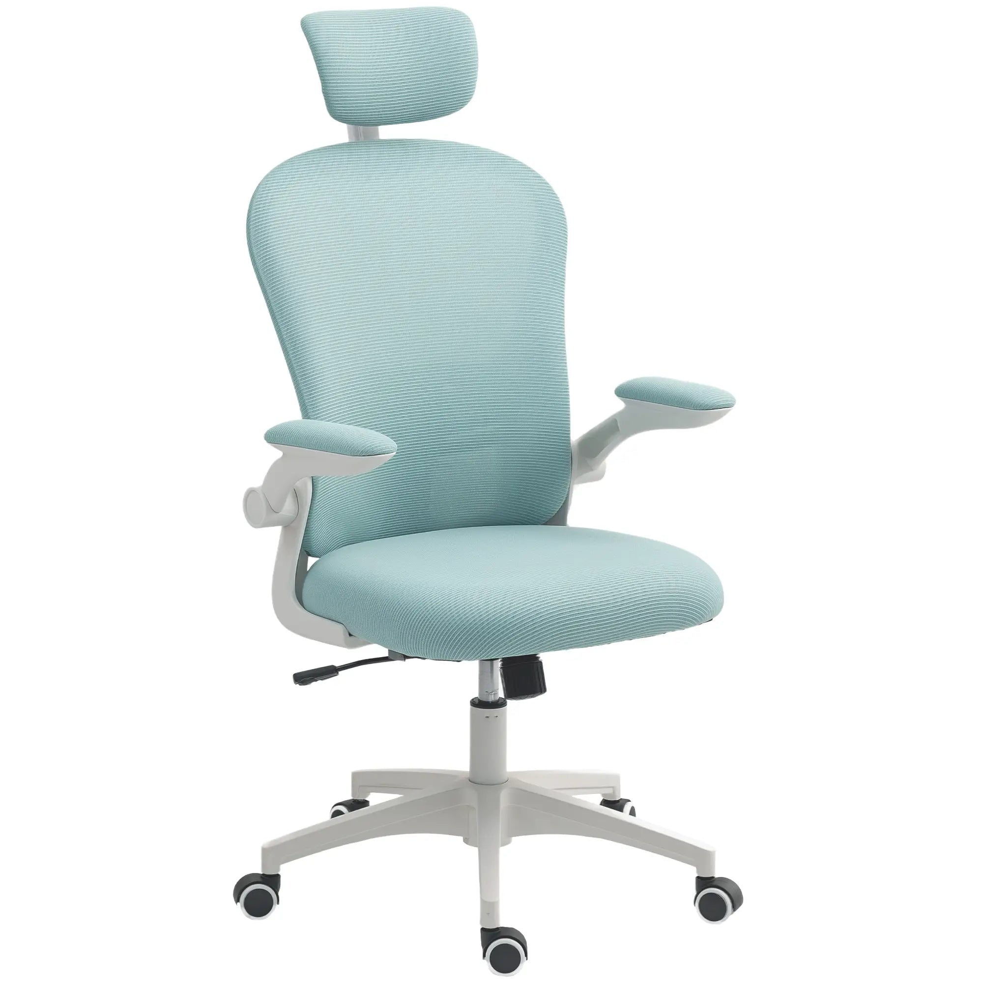 Mesh Office Chair, Adjustable Headrest, 4D Lumbar Support, Flip-Up Arm, Light Green Task Chairs Light Green at Gallery Canada