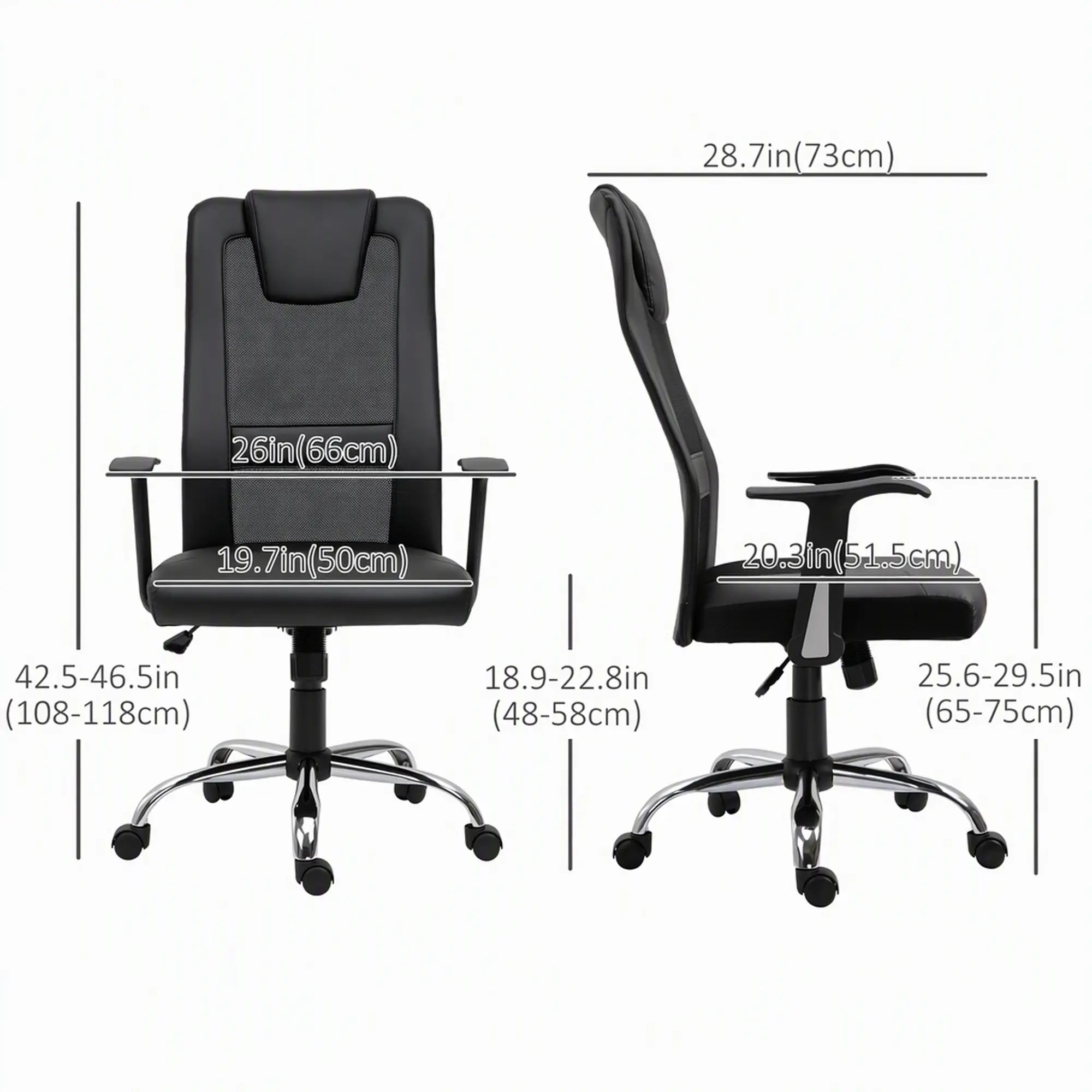 Ergonomic Office Chair, Thick Padded Headrest, Mesh Desk Chair, Tilt Function, Armrest, Black Task Chairs at Gallery Canada