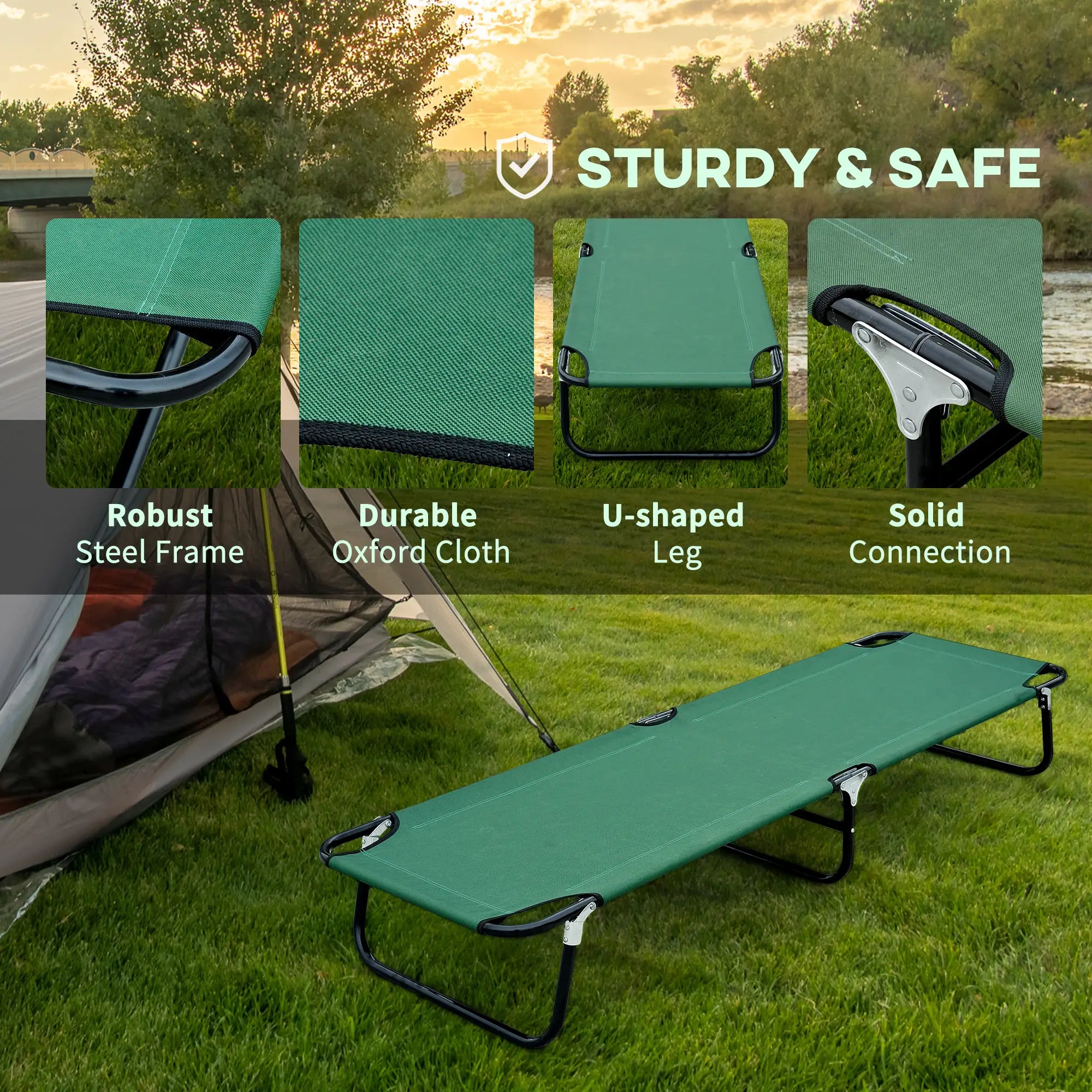 Folding Camping Cot For Adults Portable Bed, Green Camping Cots at Gallery Canada