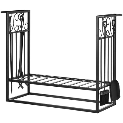 Heavy Duty Firewood Log Rack, Vintage Design, Black Firewood Racks at Gallery Canada