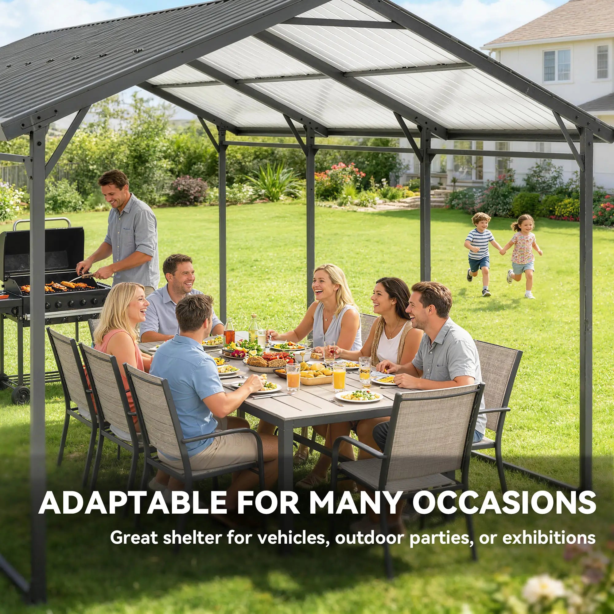 10 x 15ft Metal Carport, Heavy-Duty Canopy With Reinforced Steel Frame Car Shelters at Gallery Canada