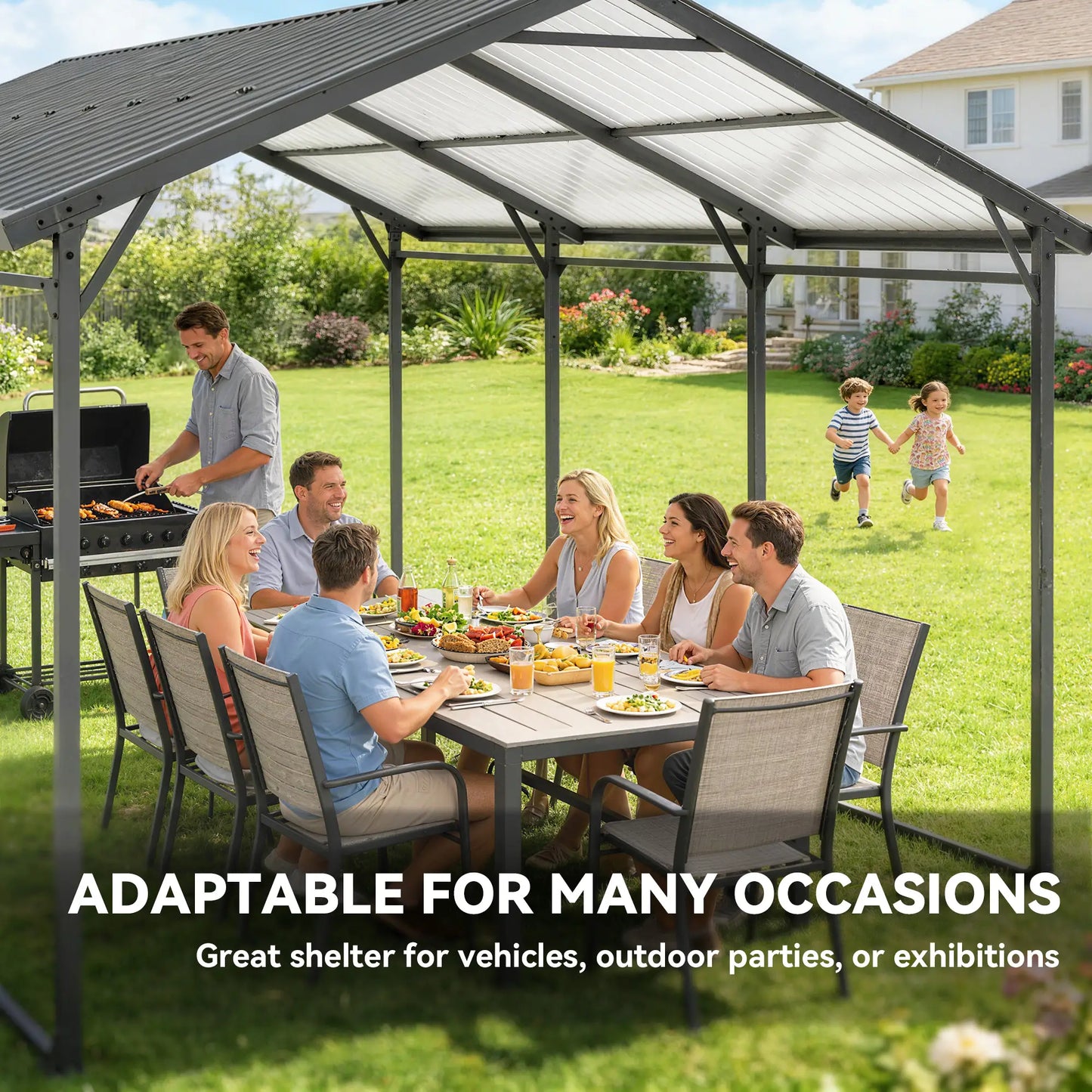 10 x 15ft Metal Carport, Heavy-Duty Canopy With Reinforced Steel Frame Car Shelters at Gallery Canada