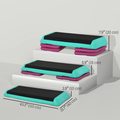 3.9"/5.9"/7.9" Aerobic Stepper, Non-Slip Top, Indoor Outdoor, Multicolour Aerobic Equipment at Gallery Canada