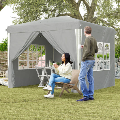 10' x 10' Pop-Up Canopy Tent, Sidewalls, Adjustable Height, Light Grey Pop Up Canopies at Gallery Canada
