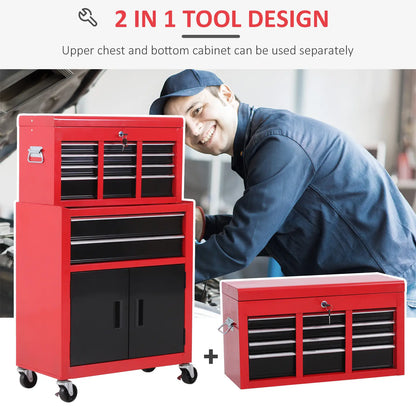 Rolling Tool Chest, 6-Drawer Storage Cabinet, Detachable Organizer, Lockable Toolbox Tool Organizers at Gallery Canada
