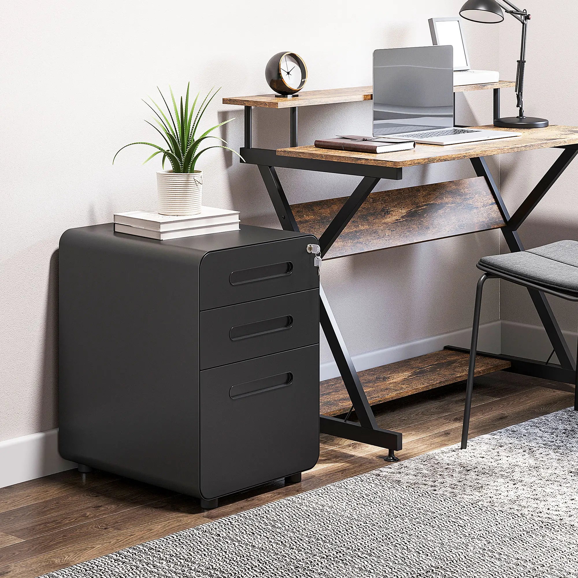 Lockable Steel File Cabinet on Wheels, Legal, A4, Letter Size Office Cabinets & Cupboards at Gallery Canada