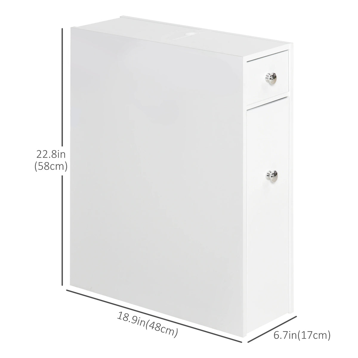 Space Saving Toilet Paper Cabinet, Narrow Bathroom Cabinet with Drawers, White Bathroom Cabinets at Gallery Canada